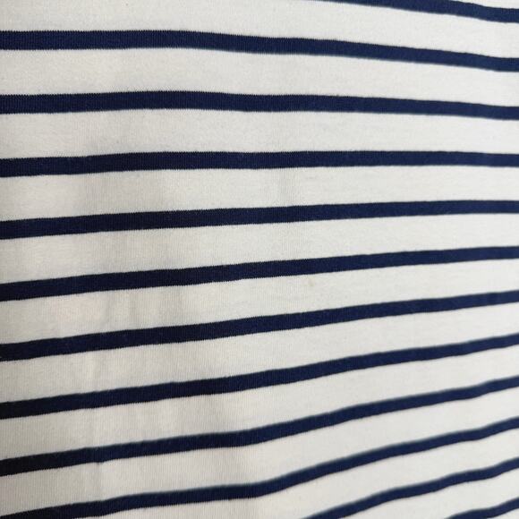 Madewell XSmall Cream Blue Relaxed Tee Dress in Yorktown Stripe Nightfall Hula - Picture 5 of 9